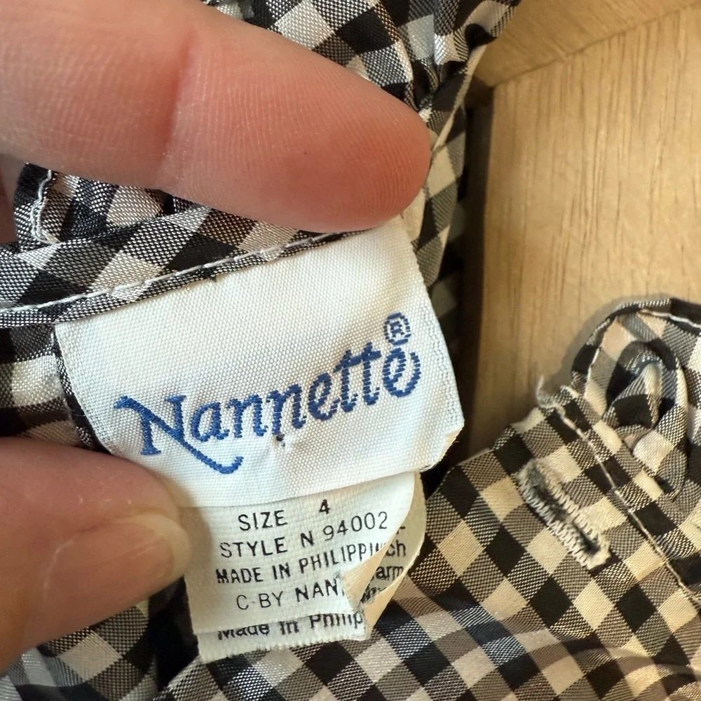 Nannette Black and White Gingham Kids Dress